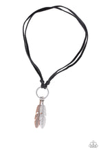 Load image into Gallery viewer, PAPARAZZI SKY WALKER BLACK URBAN FEATHER NECKLACE
